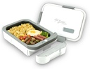 Hot Bento PLUS Self Heating Lunchbox | Fast Heating Food Warmer, Battery & AC Powered, Easy to Clean | Portable Anywhere From The Office To The Open Road (Elegant White)