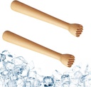 POFUIERKN Wooden Cocktail Muddler, 2 Pack, 10 Inch, Beech Wood, Essential Home Bar Tool