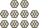 uxcell 10pcs Cabinet Knob Backplate, 1.26 Inch Plum Flower Shape Brass Backplate Washers Classical Furniture Decoration Gasket for Cabinet Drawer Cupboard Door (Bronze Tone)
