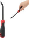 Staple Remover, Staple Puller, Chrome Vanadium Steel Stapl-e Lifter, 30° Ergonomic Handle Nail Puller for Carpet Wood Flooring & Furniture, Comfort Grip PP Handle(Color:Black + Red)