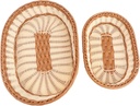 2pcs Handwoven Storage Boxes Baskets for Shelves Woven Fruit Bread Baskets for Kitchen