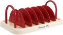 PRETYZOOM Plate Organizer Holder Vertical Drying Rack with Compartments Space Saving Plastic Cutting Board Holder for Kitchen Storage and Breathable Design