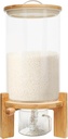 Cereal Dispenser 7.5L Cereal Containers with Base & Valve & Measuring Cup, Cereal Dry Food Storage Glass Bottle for Home Breakfast Bars Coffee Shops (7.5L)