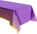 2 Pack Premium Purple and Gold Plastic Tablecloths – Thick, Durable, Reusable Table Covers (54 x 108 in) – Stylish Party Decor for Birthday, Rapunzel, Tangled, Kpop Demon Hunters Parties