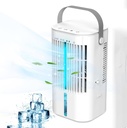 2024 Portable Air Conditioners, 4 IN 1 Air Portable Air Cooler, 900ML Evaporative Air Cooler with 90°Oscillation, 3 Wind Speed & 2 Cool Mist, LED Light, 0-8H Timer Air Cooling Fan for Bedroom (White)