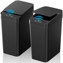 Bathroom Trash Can with Lid, KOEYLE 2 Pack 2.2 Gallon Automatic Touchless Garbage Can, Small Motion Sensor Smart Trash Can, Slim Waterproof Trash Bin for Bedroom, Bathroom, Office, Living Room (Black)