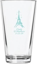 Personalized Color Printed Pint Glass - Eiffel Tower - Robins Egg Blue - 144 pack