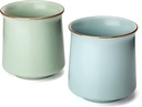 Ceramic Tea Cup Set of 2 Japanese Style Tea Cups Yerba Mate Cup No Handle Chinese KungFu Tea cups (Style 1#)