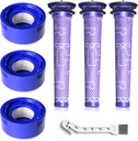6 Pack Replacement Filters for Dyson V7 Animal V8 Animal V8 Absolute, 3 Pre Filters and 3 Post Filters, Replaces Part No.965661-01 & 967478-01