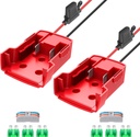 2 Packs Power Wheel Adapter for Milwaukee M18 Battery Adapter 18V Power Wheel Battery Converter with Fuses & Wire Terminals, 12AWG Wire, Power Connector for DIY Rc Car Toys, Robotics and Rc Truck
