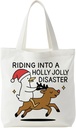 Pastel Preppy Christmas Tree Tote Bag