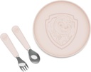 Lalo PAW Patrol Plate & Utensil Set For Kids - Dishwasher Safe Toddler Dinnerware Set - BPA Free for Over 12 Months - Includes Plate, Ergonomic Spoon and Fork - 3 Pieces - Skye