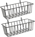 2pcs Bathroom Shelf Organizer Wall Mount Hanging Baskets Kitchen Storage Rack Wire Baskets