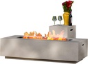 GDFStudio Christopher Knight Home Aidan Outdoor Rectangular Fire Table with Tank Holder, Light Gray