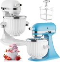 GVODE Ice Cream Maker Attachment for KitchenAid - Upgraded Leak-Proof Design, 2 Quart Bowl Compatible with 4.5QT to 7QT Models, Homemade Sorbet Gelato, Yogurt & Ice Cream Attachment for Kitchen Aid