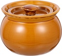 Happyyami Slow Cooker Small Ceramic Stew Pot with Lid Earthenware Pot Chinese Casserole Pot Porcelain Cocotte Asian Cookware for Home Restaurant Kitchen Soup Cooking Brown Soup Stew Pot 砂锅 bean pot pl