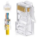 FEDUS RJ45 Cat6 Pass-Through Connector RJ45 Ends, Cat5, Cat5e, Cat6 8P8C RJ45 Connector, Ethernet Cable Crimp Connectors UTP Network Plug Solid Wire och Standard Cable, LAN Crimp (PACK OF 40)