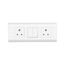 Wipro Northwest (Nowa) Switch Combo av 6M Plate + 1M 6A Switch x2 + 6A 3Pin Socket x2, White (Kit 12)