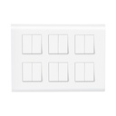 Wipro Northwest (Nowa) Switch Combo av 12M Plate + 6A Switch x12t, White (Kit 15)