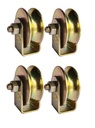 U Groove Sliding Wheel med Exteriör Bracket, för bostads- och industrigrindar, lämplig för U Track, Wheel med Bäring och Bracket (4 st, U Groove 2inch)