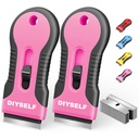 DIYSELF 2 Pack Razor Blade Scraper, Razor Scraper med 10 reservblad