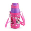 CELLO Kidzbee Puro Steel-X Hydro Kid 600 isolerade barn Sipper Water Bottle 520ml Rosa | Touch & Feel Minnie Design Lätt att bära med Loop Leakproof Flip Top Water Bottle för skolbarn Boys & Girls
