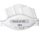 3M Aura Particulate Respirator 9205+, N95, Individually Wrapped, 3 Panel Flat Fold Design Tillåter Facial Movements