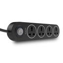 Ankare av Panasonic 4 Universal Socket Extension Board, 6A Spike Guard med 2-meter Heavy Duty Cord för hem och kontorsanvändning, 4 Way Power Strip med LED Indikator, Matt Finish