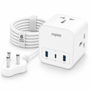 Rapoo SP30 6in1, Heavy Duty Power Extension, 3 AC Socket, 2 USB A, 1 Typ C