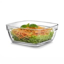 CELLO Nadir Square Serving Glass Bowl för Kitchen 1100 ml, Transparent | Microwave Oven & Dishwasher Safe, Freezer & Fridge Safe, Leadfree Toughened Crystal Glass Bowl för servering Mixing Dining