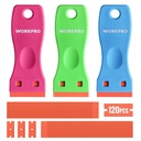 WORKPRO Plast Razor Blade Scraper Kit, 3 Scrapers med 120 Blades