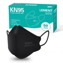 LEMENT KN95 Face Masks,50 PCS Breathable Black Dust Mask för vuxen,Teenager