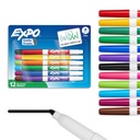 EXPO Dry Erase Markers, Low Odor Ink, Assorted Colors, Fine Tip, 12 Count - Tillbaka till skolan, lärare, klassrum, kontorsmaterial