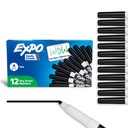EXPO Dry Erase Markers, Low Odor Ink, Black, Fine Tip, 12 Count - Whiteboard, Calendar, Organization, Essential Supplies for Office, School, Classroom, Lärare