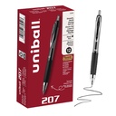 uniballTM 207 Gel Pens, Black Ink, 0,7 mm Medium Point, Retractable, 12 Count