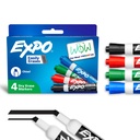 EXPO Dry Erase Markers, Low Odor Ink, Assorted Colors, Chisel Tip, 4 Count - Whiteboard, Kalender, Organisation, Essential Supplies for Office, School, Classroom, Lärare