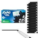 EXPO Dry Erase Markers, Low Odor Ink, Black, Fine Tip, 36 Count - Lätt Rader, Perfekt för Klassrum, Hem, Office, Tillbaka till skolan, Lärare Supplies