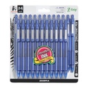 Zebra Pen Z-Grip Retractable Ballpoint Pen, Blue Ink, 1,0 mm, 24 Bulk-Pack