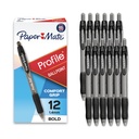 Papper Mate Profil Retractable Ballpoint Pens, Bold Point (1,4 mm), Black Ink, 12 Count - Skriva, Journaling, Office Supplies