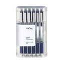 TUL Gel Pens, Retractable, Medium Point, 0,7 mm, Gray Barrel, Blue Ink, Pack Of 12
