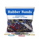 BAZIC Rubber Bands Assorted, 227g/0,5 lbs, Multicolor
