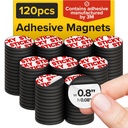 Sticky Flexible Adhesive Magnets for Crafts, 0.8 "x0.08" (20x2mm), 120 pcs