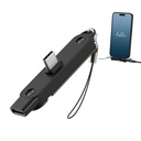 Portronics 240W Dockpin Typ C för att typ C Adapter med i byggd stand, Smart E-Marker Chipset, Pocket-Sized Connector, Compact Cable-Free Design, kompatibel med bärbara datorer, smartphones, tabletter (Black)