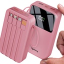 Lifelong Electronics 20000mAh 22.5W Fast Charging Power Bank | 4 Kablar Bifogade - Typ A + Typ B + Typ C + Blixt | för nya och gamla enheter | 4 Portar Tillgängliga för | Small Pocket Size Powerbank