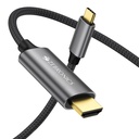 Zebronics Typ C till HDMI Cable, 4K @ 60Hz | 1080p @ 240Hz, 18Gbps Data Transfer, 3D Compatible, 1M (3.2ft) Braided Cable, för Laptop, Mobile, iPad Pro, MacBook, Chromebook, TV (CHA20)