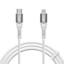 boAt Type C till blixtkabel för 27W Fast Charging | 480 Mbps Data Transfer | 1,2 m (3,9 ft) Perfekt kabellängd | Premium Nylon Braiding | Hållbar & Tangle-Free | Med Silicon Tie (Arctic White)