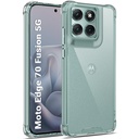 TheGiftKart Crystal Clear Back Cover Case för Motorola Moto Edge 70 Fusion 5G | 360 graders skydd | Shock Proof Design | Transparent Back Case Cover (PC & TPU, Transparent Bumper)