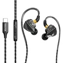 Sounce BassEngine Type-C I Ear Wired Earphones 14.2mm Dynamic Driver HD Mic Ergonomic Earbuds Anti Tangle TPE Cable I Line Music Call Controls Deep Bass Clear Sound för Everyday Use ProSeries (Black)