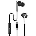 Zebronics Type-C Wired Earphones, in-Line MIC, Deep Bass, 1.2m Cable, 10mm Neodymium Driver, Light Weight, in-Ear Design, kompatibel med Mobile, Tablet, Laptop (Bro C, Black)