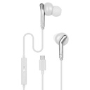 Zebronics Type-C Wired Earphones, in-Line MIC, Deep Bass, 1.2m Cable, 10mm Neodymium Driver, Light Weight, in-Ear Design, kompatibel med Mobile, Tablet, Laptop (Bro C, White)